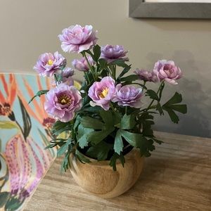 Threshold. Beautiful Lavender Faux Flowers in Wooden Container. (2 of 2)